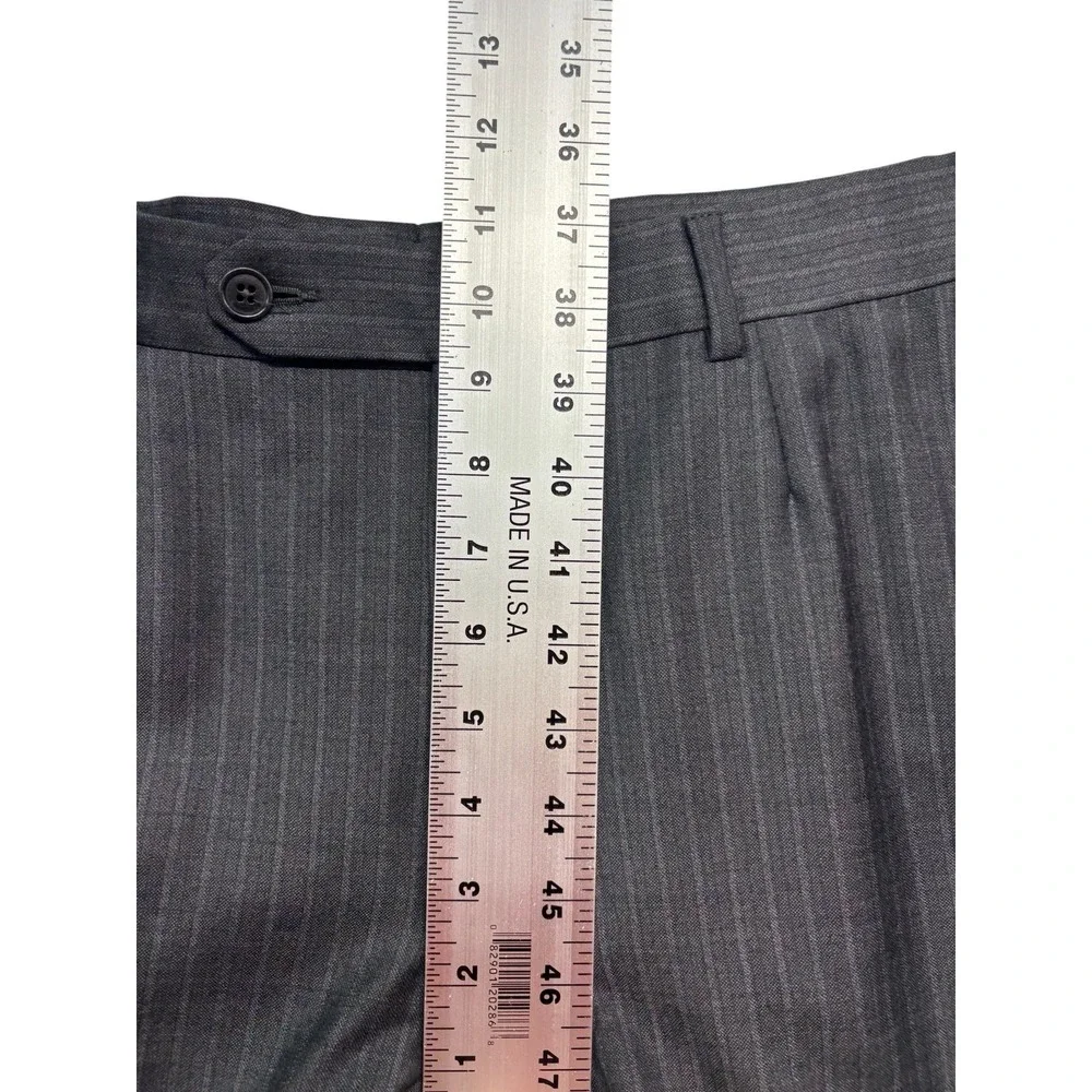 Ermenegildo Zegna 52 42S 36x28 Gray Stripe 2pc Pant Suit Italy Mila Fit Wool